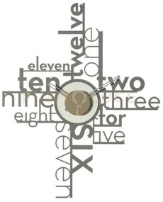 Orologio lettering fango e avorio in ferro 54x66cmh