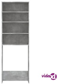 vidaXL Mobile per Lavatrice Grigio Cemento 64x24x190 cm