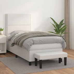 Giroletto A Molle Con Materasso Bianco 100x200 Cm İn Similpelle /