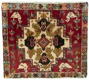 Shiraz Tappeto persiano 60x60 Rosso (Iran) Annodato A Mano