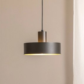 SIGMA Lampada a sospensione Rif M, verde oliva, a 1 luce, Ø 25 cm, acciaio