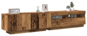 Mobile Porta Tv Con Led Legno Antico 200x35x40 Cm Truciolato /