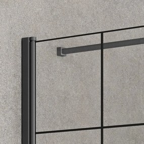 Box doccia 90x80 con telaio nero e porta apertura totale 90cm NICO-3500 - KAMALU