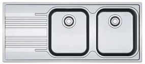 Lavello integrato 2 vasche in inox argento FRANKE Smart L 50 x L 116 cm
