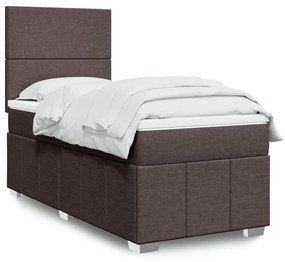Giroletto A Molle Con Materasso Marrone Scuro 100x200cm Tessuto /