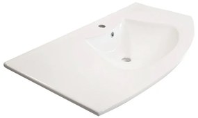 Lavabo a incasso rettangolare Sole L 100 x H 18 x P 46 cm in ceramica bianco lucido