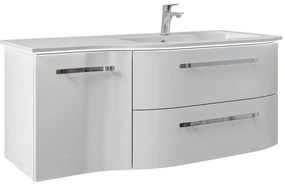 Mobile da bagno sospeso sotto lavabo L 120 x H 48 x P 48 cm bianco lucido, 2 cassetti, 1 anta PELIPAL Contea