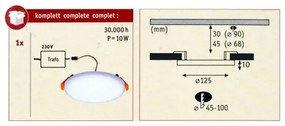Paulmann 92391 - LED/8,5W IP44 Lampada da incasso per bagno VARIFIT 230V