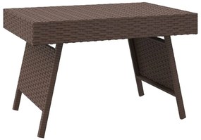 Tavolino pieghevole marrone 60x40x38 cm in polyrattan