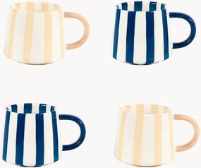 Set di 4 tazze in ceramica a righe Twine