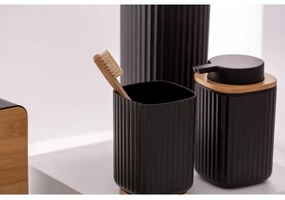 WENKO 25297100 - Portaspazzolino ROTELLO 8,5x11 cm nero/marrone