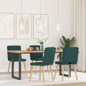 Sedie Da Pranzo 4 Pz İn Tessuto Verde Scuro /