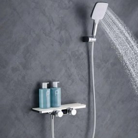 Sistema doccia ELITE EDITION BBT2053 termostatico con LED e getti multipli, in più finiture tra cui nero opaco e grigio grafite — Cromo pietra