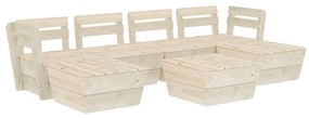 Set divani da giardino su pallet 7 pz in legno abete impregnato