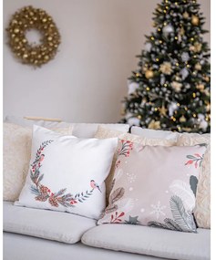 Cuscino natalizio con rivestimento in cotone Rami, 45 x 45 cm Frosted Branches - Butter Kings