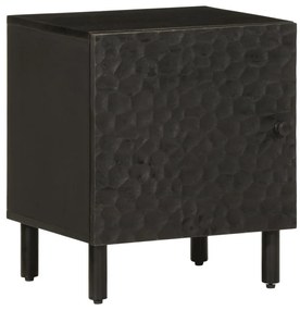 Comodino Nero 40x33x46 Cm İn Legno Massello Di Mango /