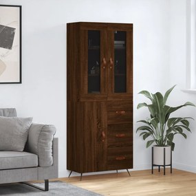 Credenza Rovere Marrone 69,5x34x180 Cm İn Legno Multistrato /