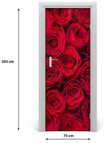 Sticker porta rosa rossa 75x205 cm