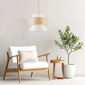 Lampadario a sospensione con filo GRENADA 1xE27/20W/230V diametro 40 cm beige