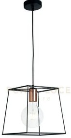 Lampadario a sospensione harlem nera e rame 1 luce attacco e27 25 2...