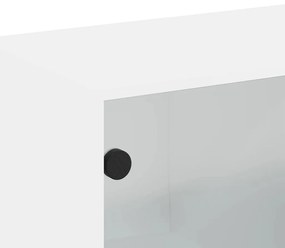 Mobile a Muro con Ante in Vetro Bianco 68x37x68,5 cm