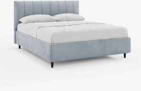 ONYX letto imbottito con vano contenitore e testiera verticale in tessuto certificato Oeko-Tex®