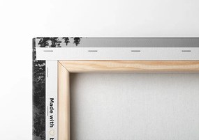 Quadro su tela – Magnifico panorama montano sul lago in bianco e nero