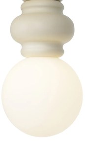 Lampada a sospensione retrò beige con vetro opaco - Fedde