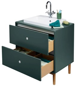 Mobile sospeso verde scuro con lavabo senza miscelatore 80x62 cm Color Bath - Tom Tailor