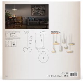 Ledvance - Lampadario a sospensione con filo DECOR PLASTER 1xE27/25W/230V diametro 32 cm gesso bianco