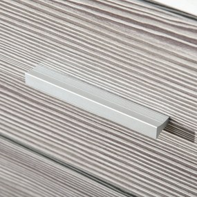 Cassettiera 4 Cassetti con Maniglie in Alluminio e Struttura in Legno 76x35x72 cm Bianco Grigio...