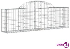 vidaXL Cesti Gabbioni ad Arco 3 pz 200x30x60/80 cm Ferro Zincato
