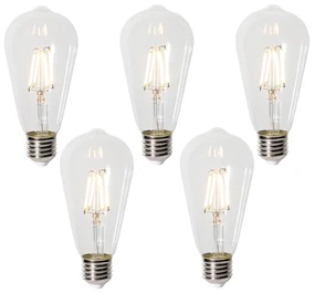 Set di 5 E27 dimbare LED lamp ST64 clear 5W 450 lm 2700K