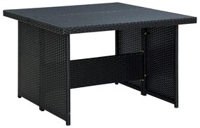 Set Divani da Giardino 6 pz con Cuscini in Polyrattan Nero