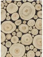 Holzscheiben Tapete Alnwick Logs von Sanderson - Black