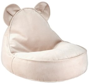 Pouf a sacco per bambini beige con rivestimento in velluto Bear – Wigiwama