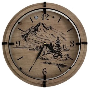 Li-Go 23697/DUB/BAT2 - Orologio LED dimmerabile con sensore, LED/1xAA, Ø 32 cm, rovere