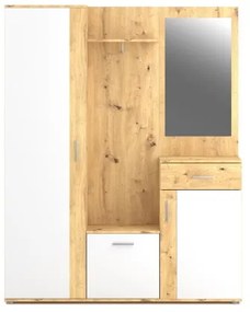 Mobile da ingresso con specchio NOLAN rovere artisan/bianco