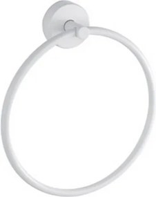 Kamalu - Portasalviette anello da muro in acciaio inox bianco opaco | Monde-B