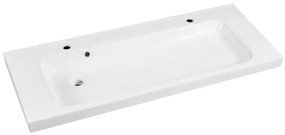 Lavabo a incasso rettangolare doppia vasca Remix L 121.0 x H 14.0 x P 49.0 cm in ceramica bianco lucido