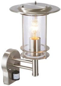 Applique moderno da esterno York grigio con sensore di movimento IP44 1X E27 BRILLIANT