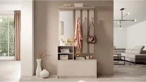 Mobile Da Ingresso  Con Scarpiera Appendiabiti E Specchio Lind Tortora