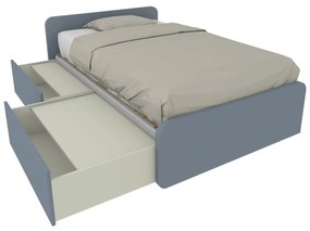 864C - Letto cameretta 120x190 1piazza e mezza con cassettoni estraibili e testate personalizzabili.Rete inclusa