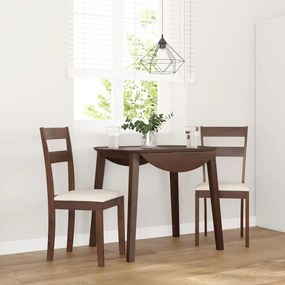 Sedie Da Pranzo Con Cuscini 2pz Marrone Legno Massello Di Hevea /