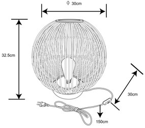 Globo 15368T - Lampada da tavolo HILDEGARD 1xE27/60W230V bambù