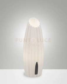 Nadine lampada da tavolo bianco in metallo e plastica riciclata att...