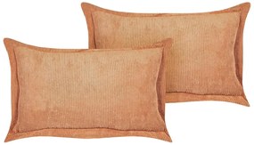 Set di 2 cuscini velluto arancione 47 x 27 cm ZINNIA Beliani