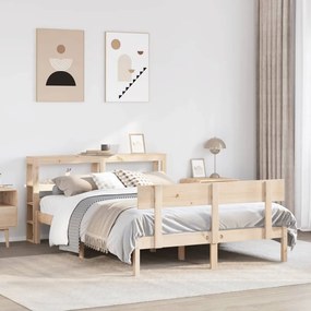 Letto Senza Materasso 140x200 Cm İn Legno Massello Di Pino /