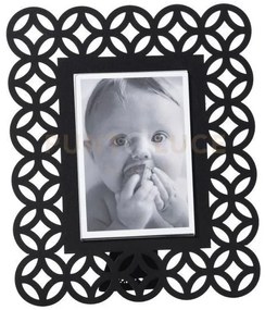 Portafoto di design zen grande nero in ferro e polimetilmetacrilato...