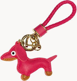 Portachiavi in pelle vegana fatto a mano Dachshund